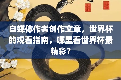 自媒体作者创作文章，世界杯的观看指南，哪里看世界杯最精彩？