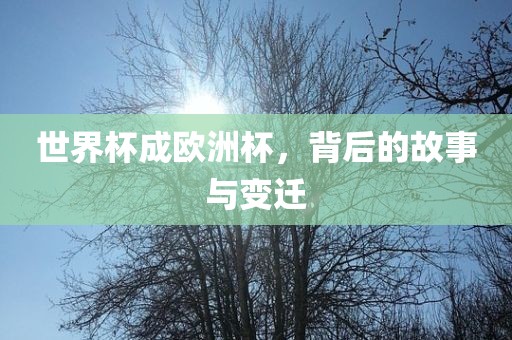世界杯成欧洲杯，背后的故事与变迁
